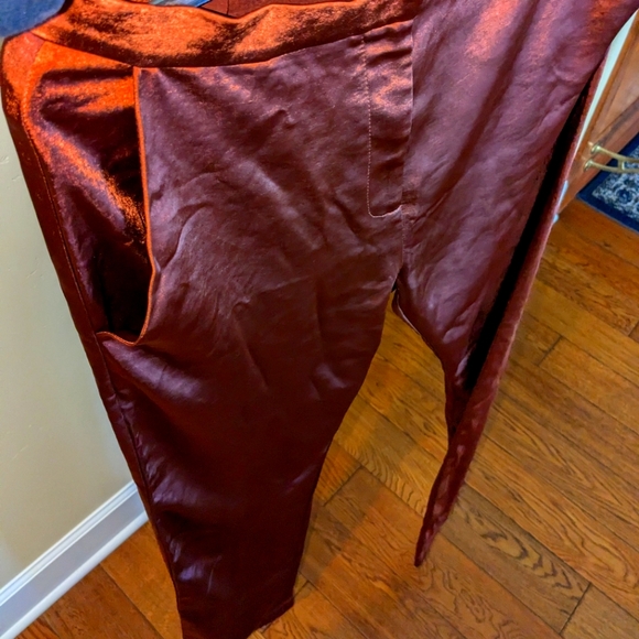 Lulu's Satin Rust Trouser Large - Picture 2 of 16